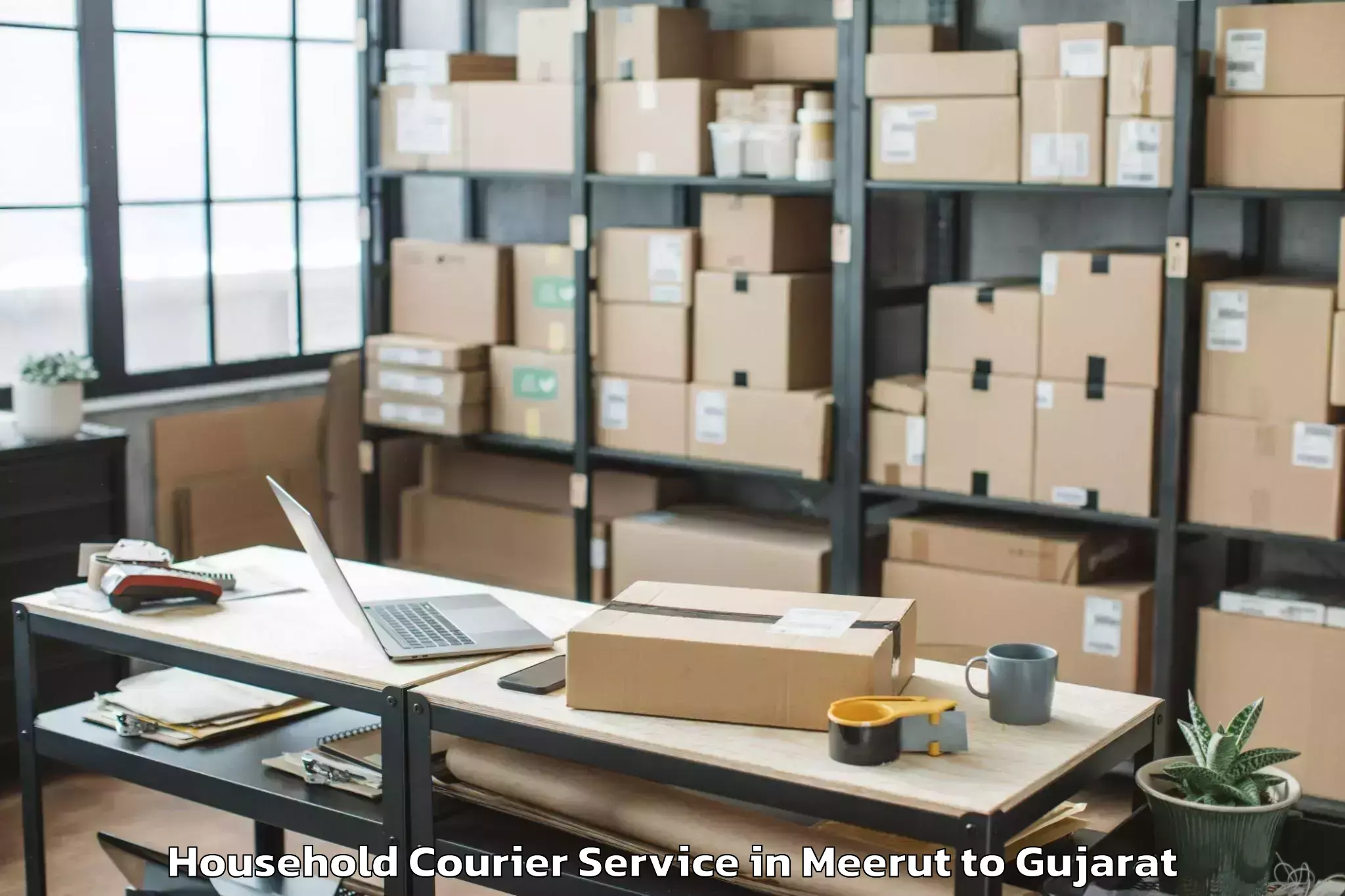 Book Meerut to Gujarat National Law Universit Household Courier